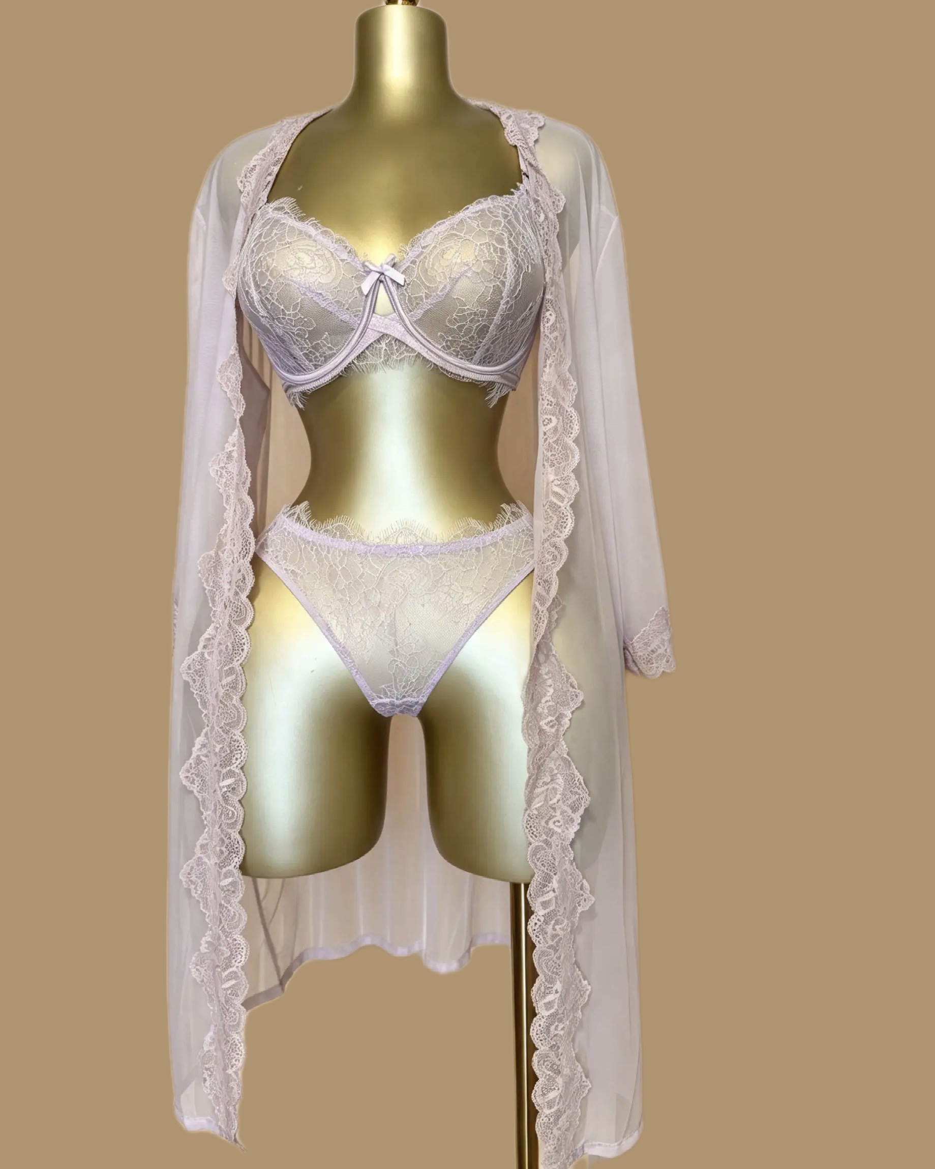 3PCS ROBE/LINGERIE SET