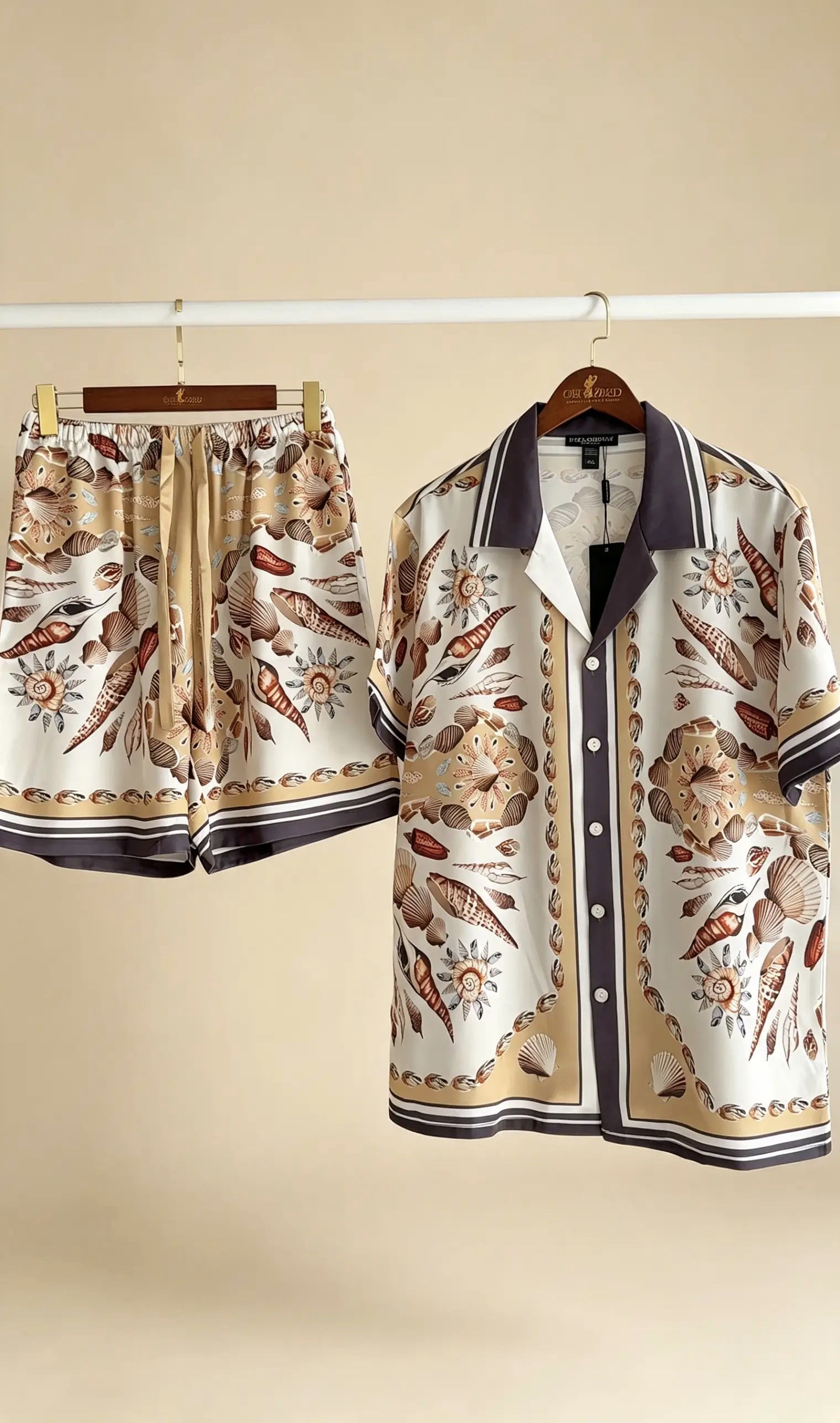 SHELL & SEA MOTIF LUXE SILK SET