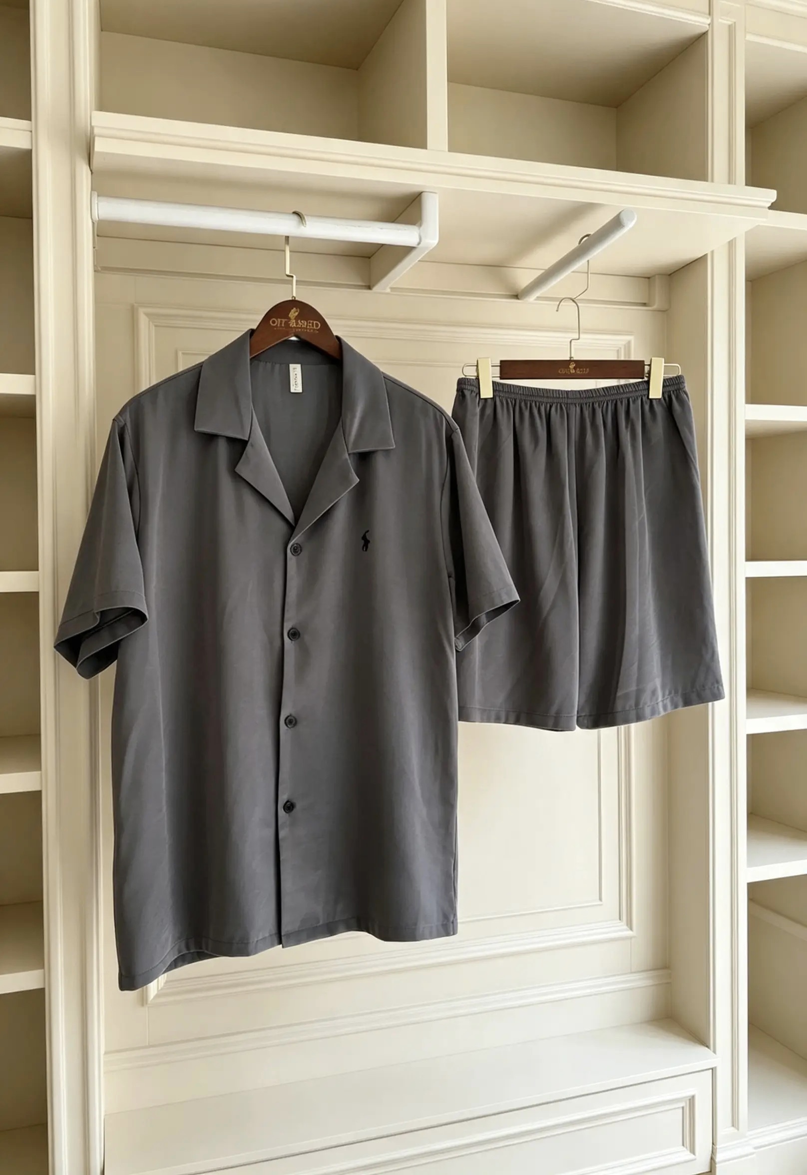 CHARCOAL GREY SILK SET