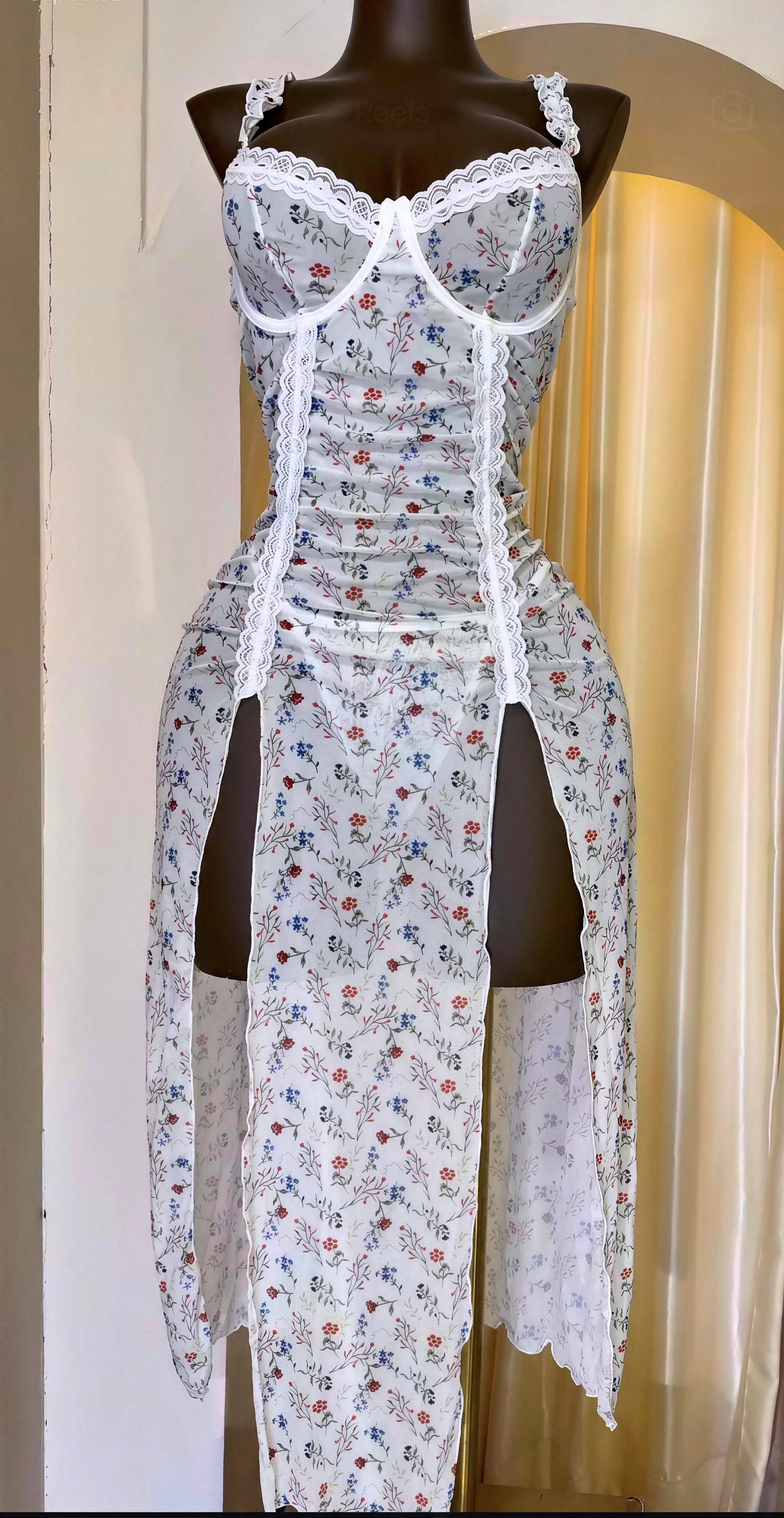 Floral Slit Nightgown