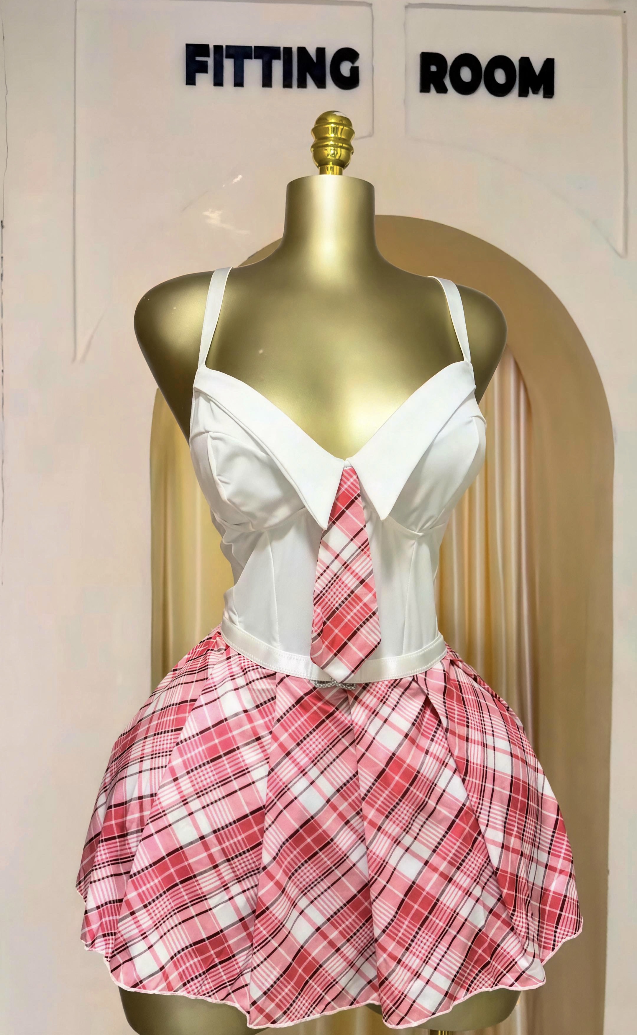 Pink Plaid Lingerie costume