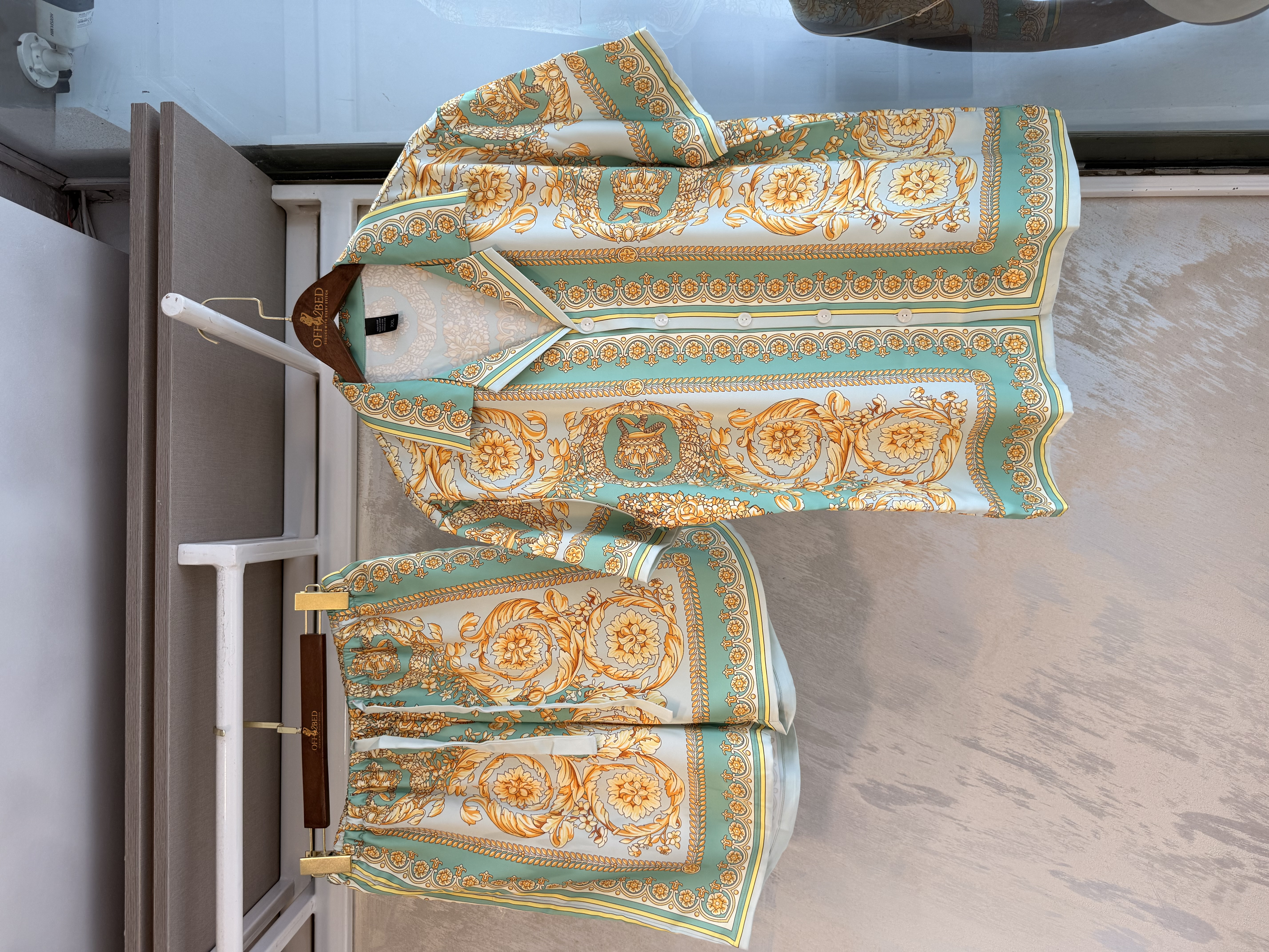 Baroque  Silk-Feel Loungewear Set