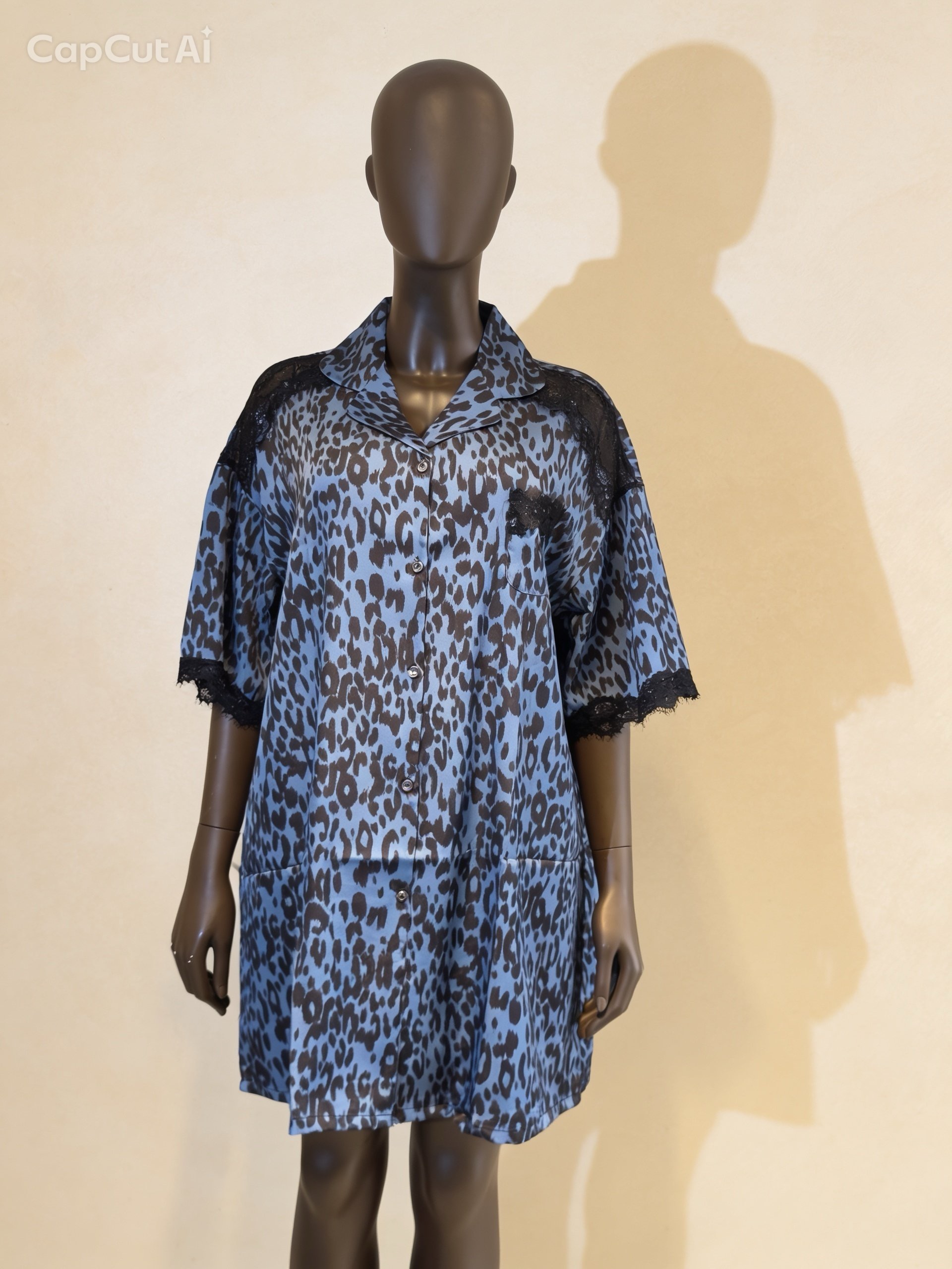 Leopard print shirt dresss
