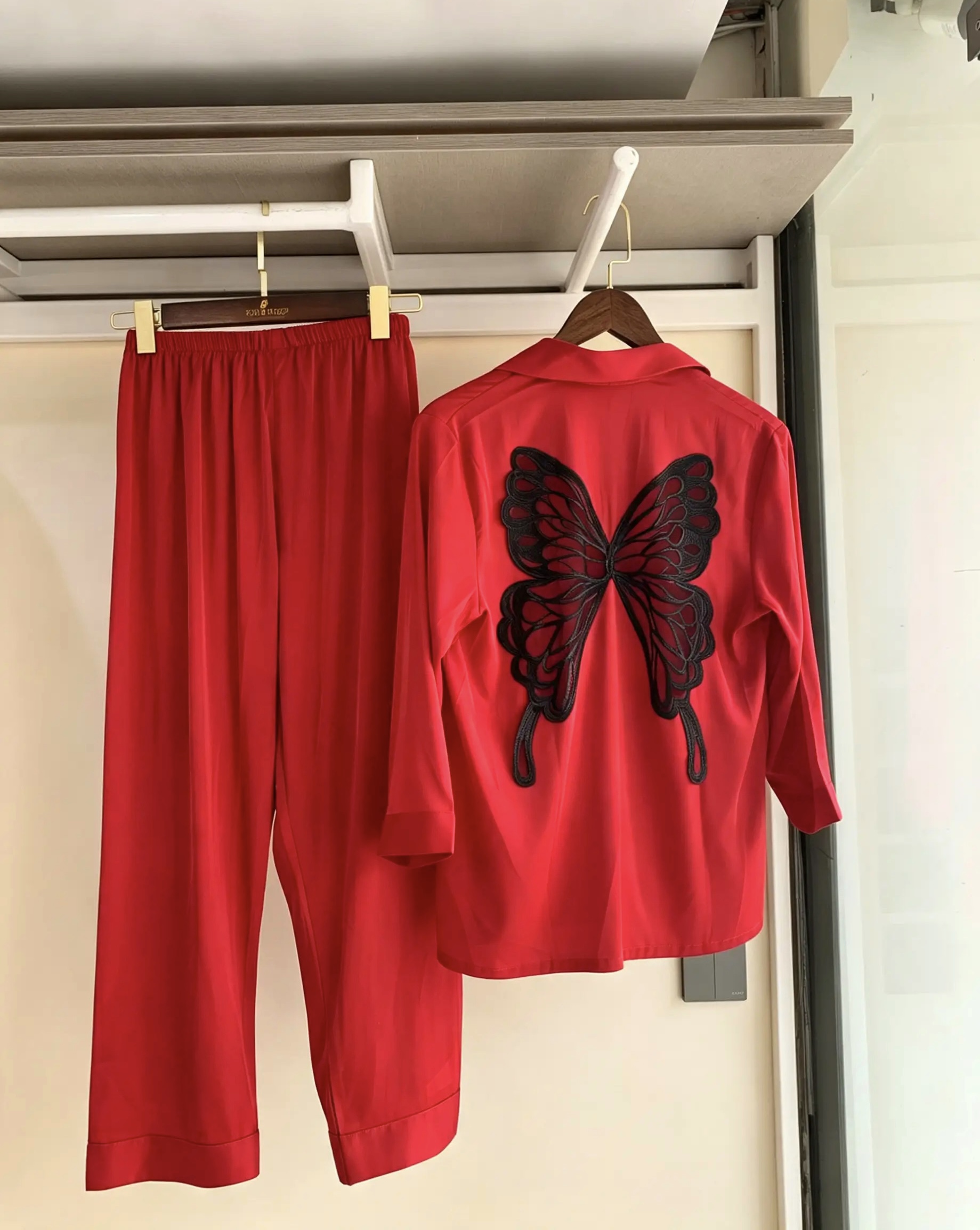 Red Butterfly Pajama Set