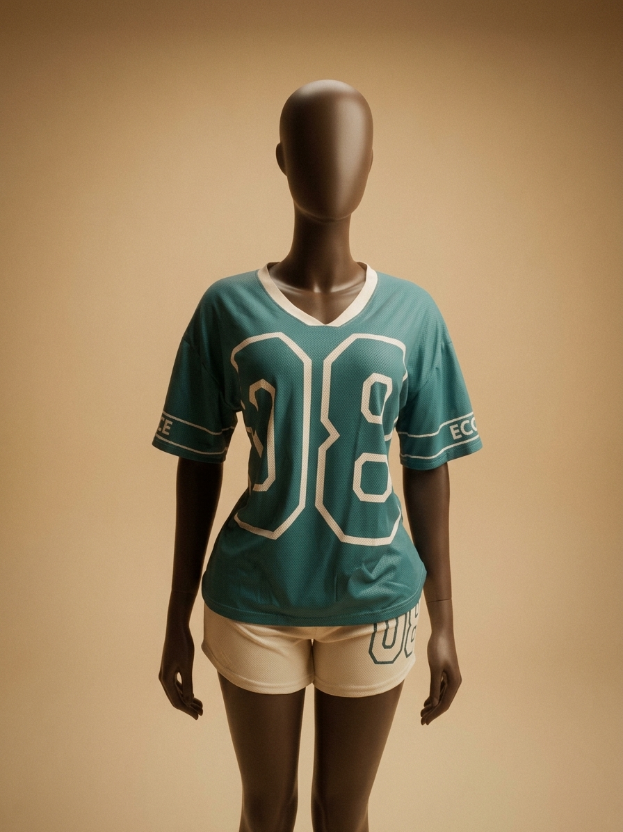 Athletic Mesh Jersey & Shorts Lounge Set