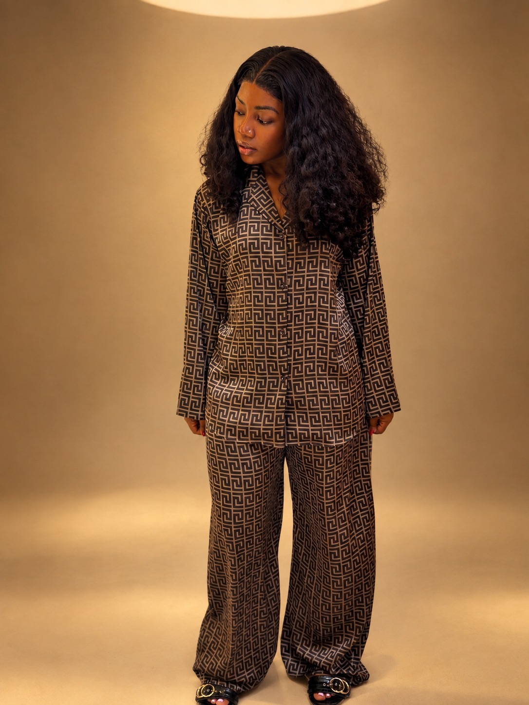 Geometric Pattern Pajama Set