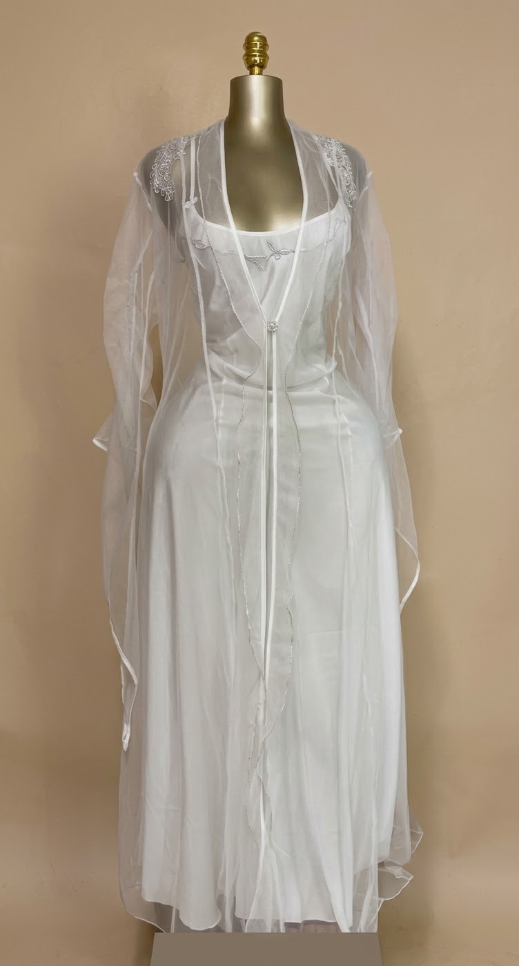 White Bridal Robe & Gown Set