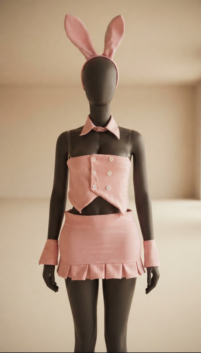 Pink Bunny-Themed Lounge and Costume Set