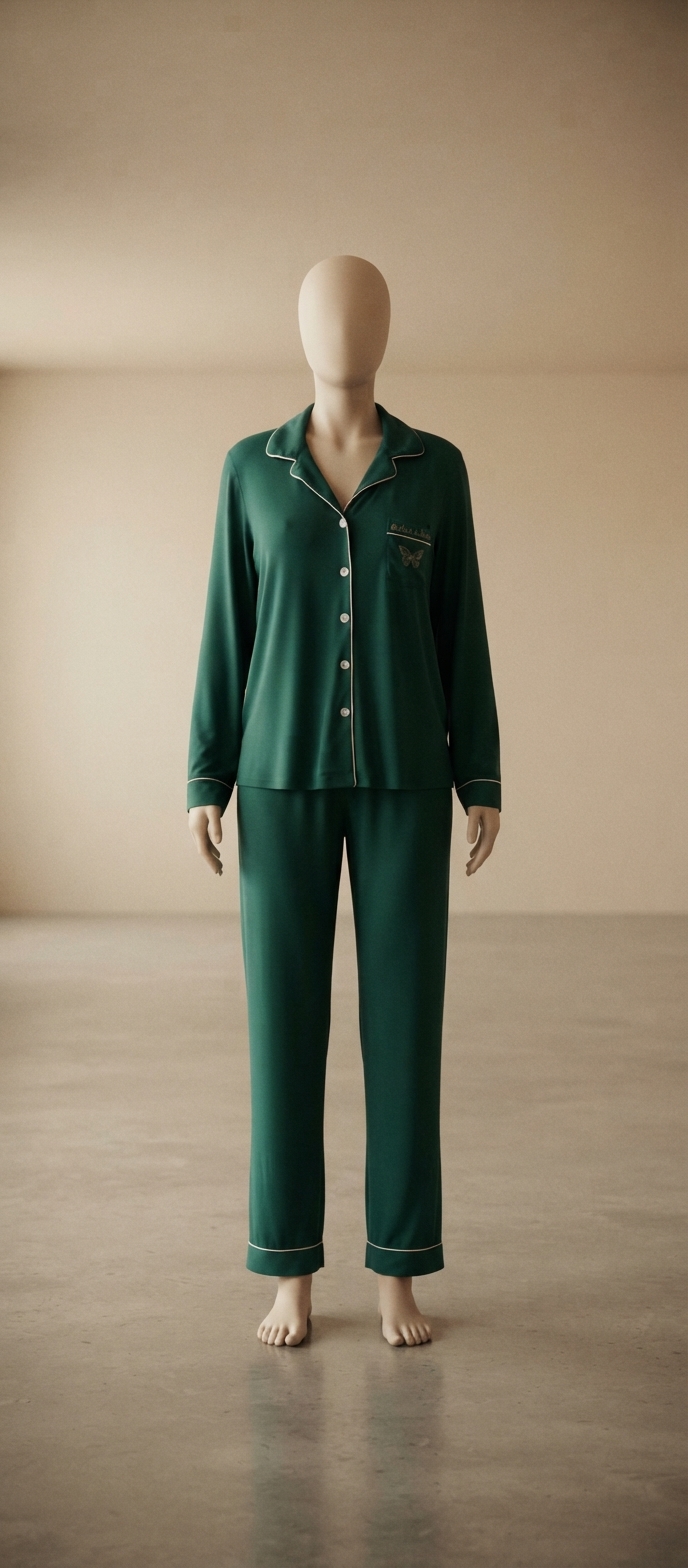 Forest Green Long-Sleeve Pajama Set